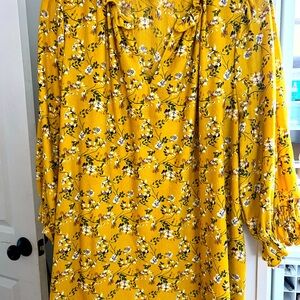 Stitch fix MELLODAY Mustard Floral Blouse